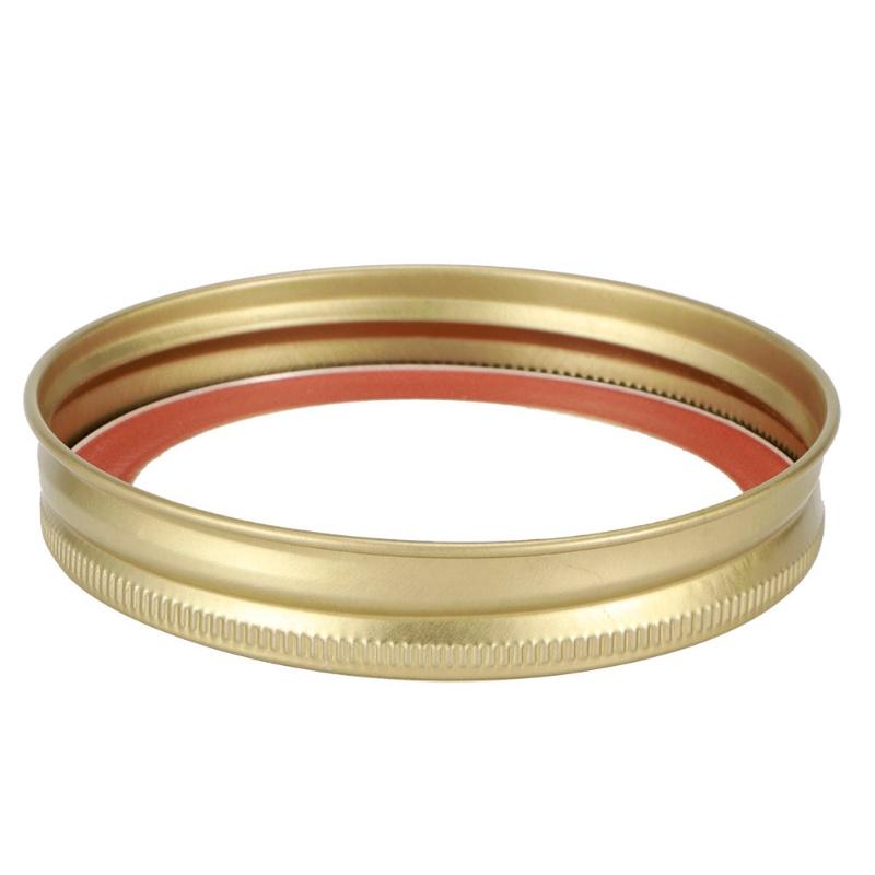 Split‑Type Glass Jar Canning Lids Round Food Container Sealing Cover Kitchen Accessory(10Pcs 70mm Gold Circular Ring+Cover