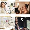 Dual Lights Led Ring Fill Light Flexiable USB Ring Light Fill-in Lamp Dimmable Ring Lamp with Phone Holder for Live Streaming
