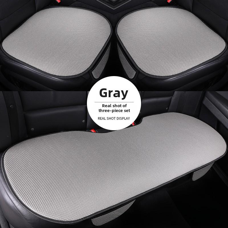 Universal Ice Silk Car Seat Cushion Set - Breathable, Non-Slip, Cooling, No Backrest (3-Piece)