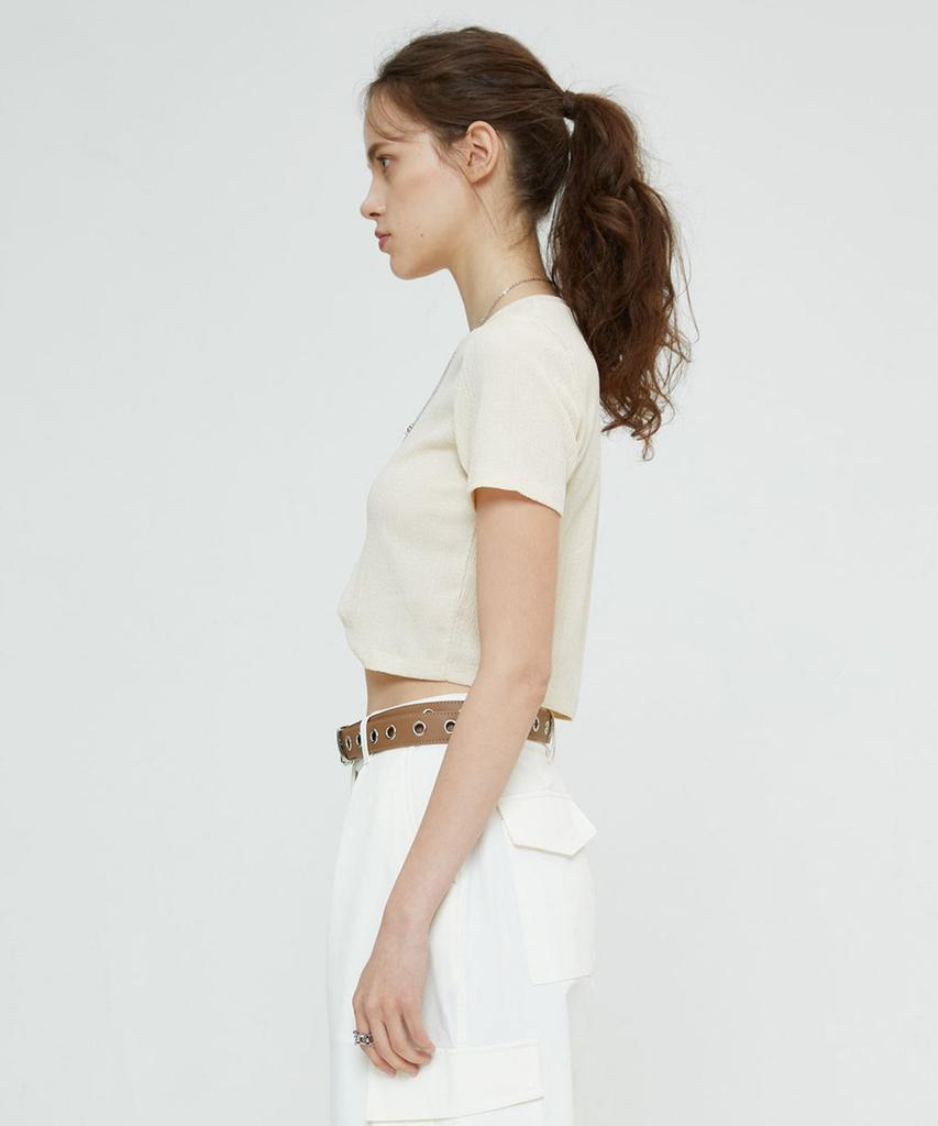 SPERONE WOMEN Twist Crop Top (Cream)