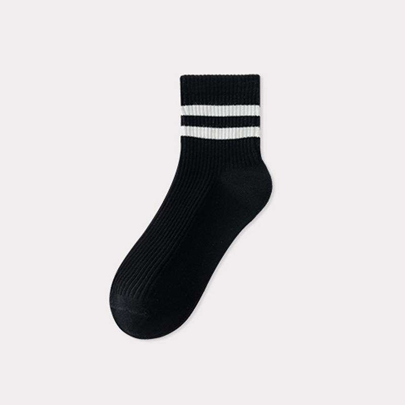 

Women s Mid-calf Socks, Summer Thin Cotton Socks, Deodorizing, Sweat-absorbing, Breathable, Black and White, Summer Sports Short Socks 1 pair