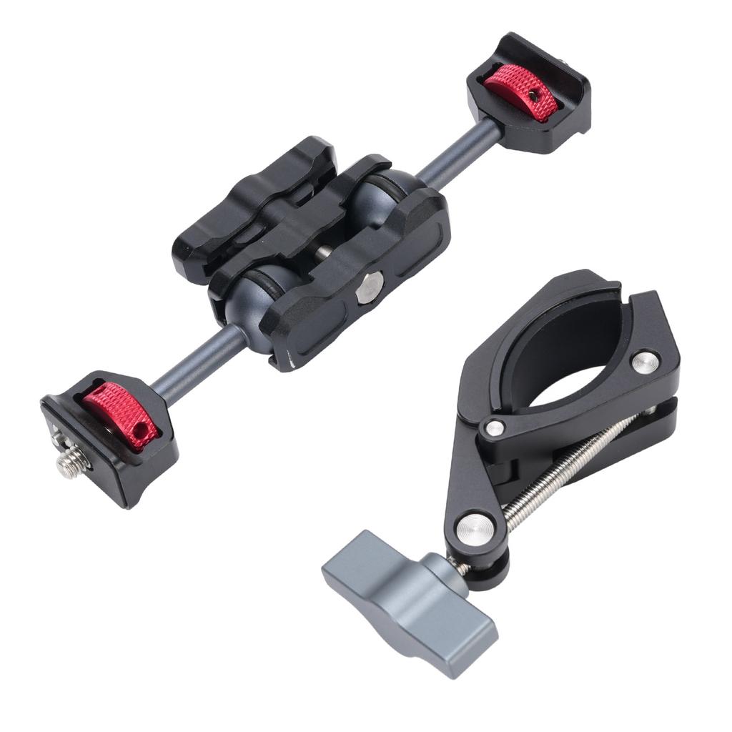 Camera Arm Mount Clamp 55mm Aluminum Alloy 360° Rotating Anti Slip Quick Release 1/4in Screw for