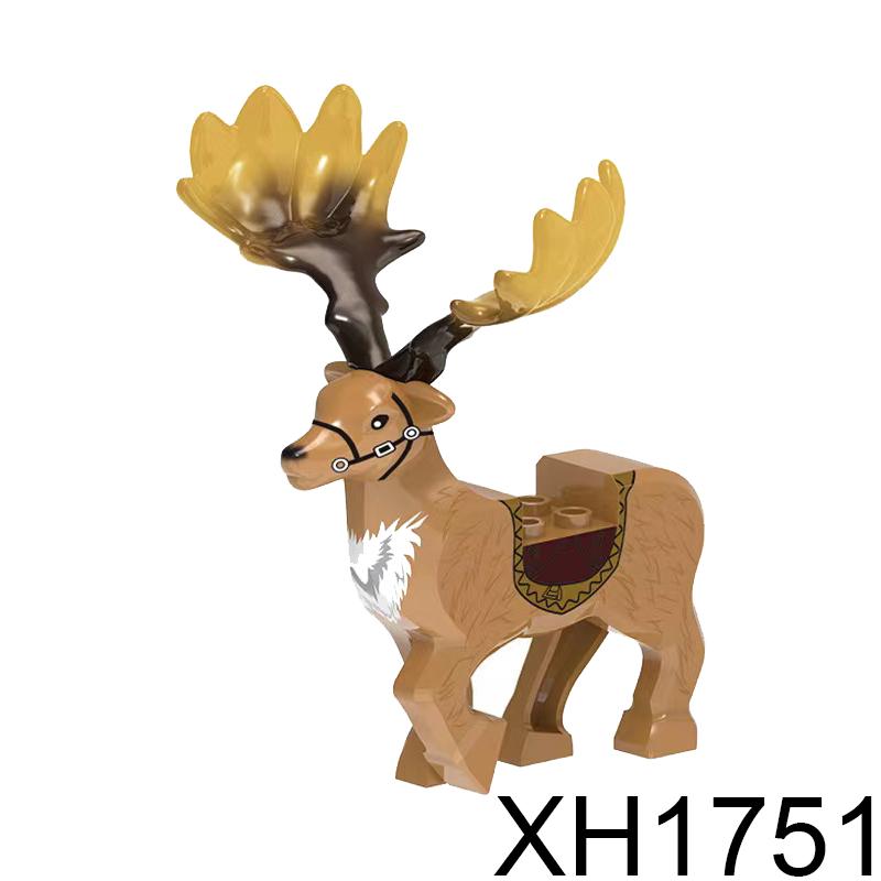 Magic Movies Medieval Animal Figure Building Blocks Dragon Elk Wild Boar Bighorn Sheep Dog Mini Model Bricks Toys DIY Kids Gifts