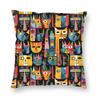 Colorful Picasso Cats Square Pillowcase Polyester Linen Velvet Pattern Zip Decor Bed Cushion Cover 45X45