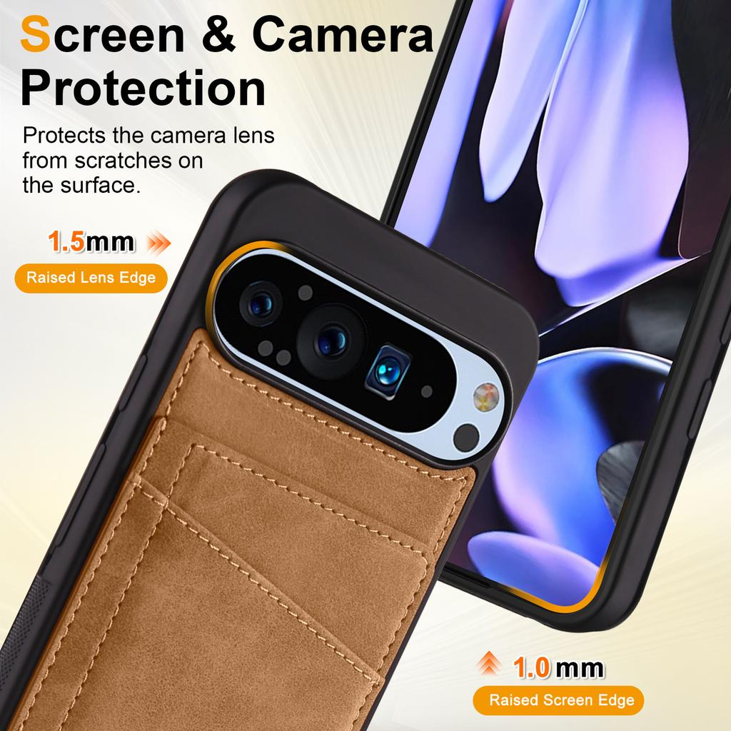 Capa de Couro de Luxo para Negócios Para Google Pixel 10 9 8 Pro 9A 8A 9 10 Pro XL Carteira Flip Magnética Slots para Cartões Capa de Telefone