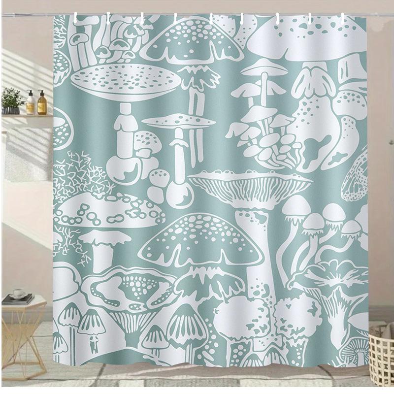 Cute Fox Flower Washable Dirt-Resistant Shower Curtain Shower Head Waterproof Polyester Bath Curtain For Home Decor Accessories