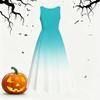Women Plus Size Round Neck Sleeveless Gradient Printed A Line Bow Waist Dress