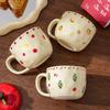Högvärdig Apple-mugg med lock Mugg Jul Keramisk mugg Handritad tecknad söt Kaffekopp Souvenir