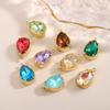 CARLIDANA Large Water Drop Single Loop Pendant Gold-plated Stainless Steel Crystal for Jewelry Diy Making Necklaces Bracelet