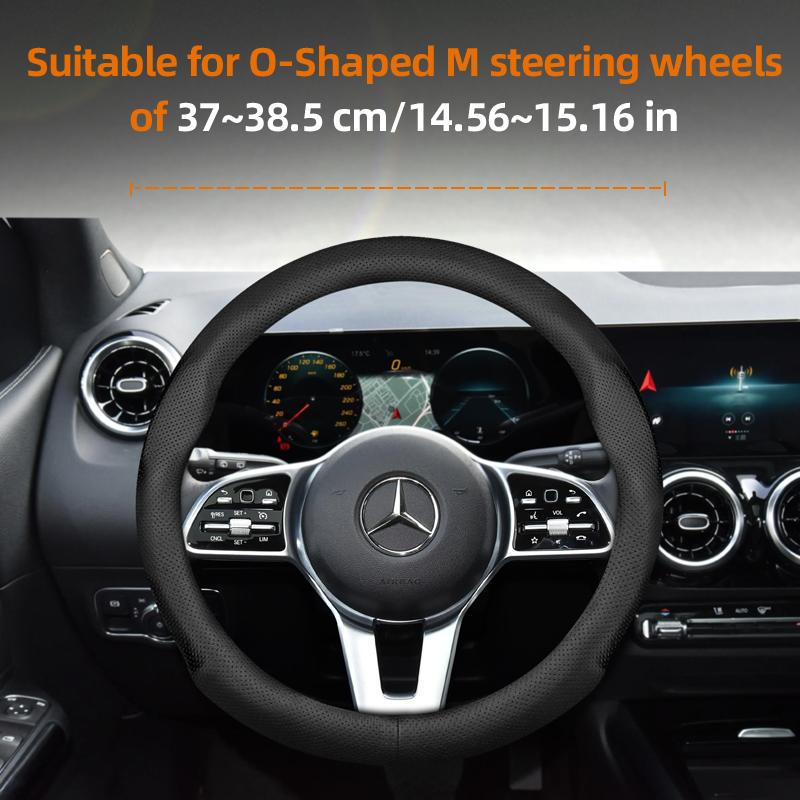 Suitable for Mercedes-Benz Ultra-Thin Breathable Leather Steering Wheel Cover Suitable for E Class S C a Glc Suv Eqc Gle Gla Eqe Amg Eq C63 E63 