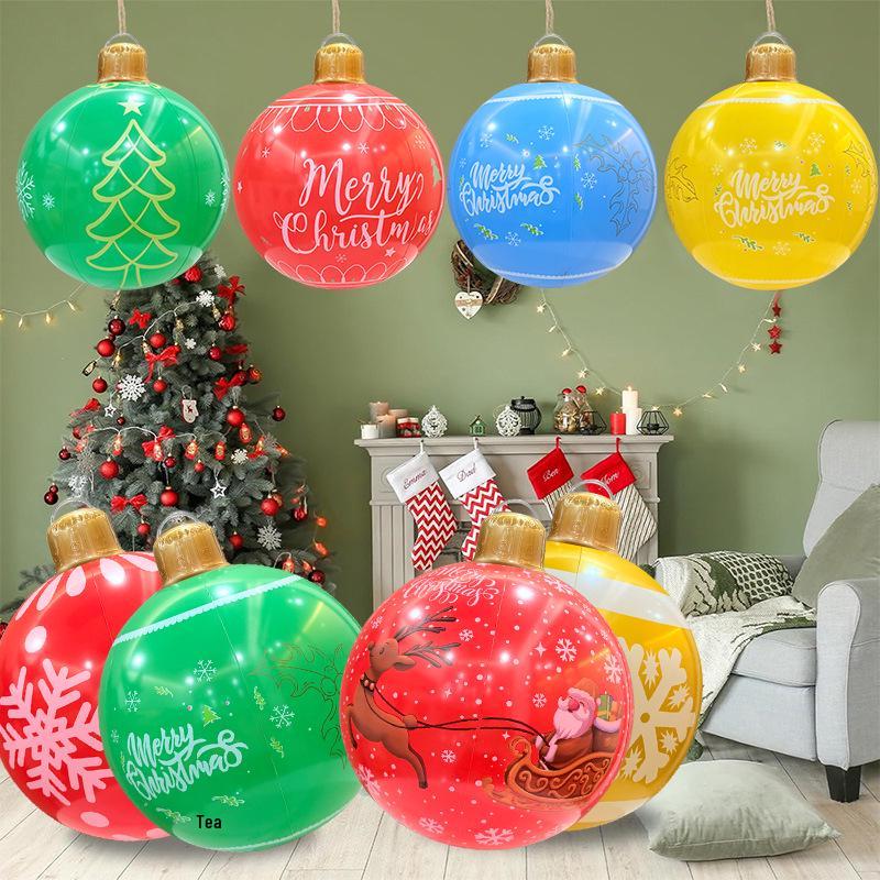 Eco-Friendly PVC Cartoon Inflatable Christmas Ball for Indoor Courtyard Decor