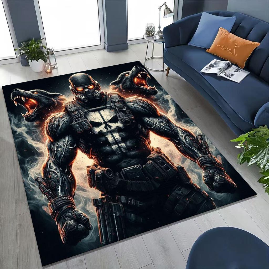 Classic Game Call of Duty Ghost Simon Cartoon Art  Rug for Bedroom Living Room Sofa Home Doormat Decor,Kids Non-slip Floor Mat