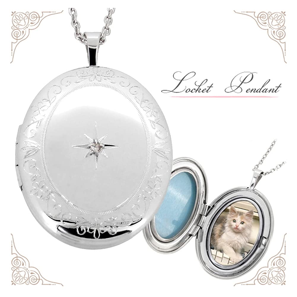 Gin no Diamond Garden Frame Silver 925 Locket Pendant Top No Photo Holder sv925 [Shinjuku Kura] (No Chain, Engraving) Women's