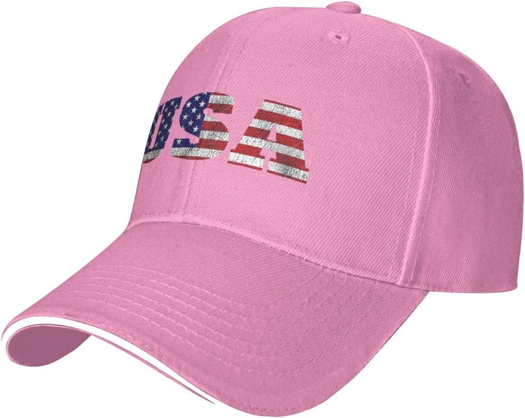 USA Flag Graphic Print Baseball Cap Polyester Adjustable Outdoor Sport Golf Hat for Men Women