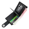 Men Leather Wallet RFID Blocking Bifold Short Wallet Card Holder Coin Pocket Button Closure Vintage Patchwork Purse