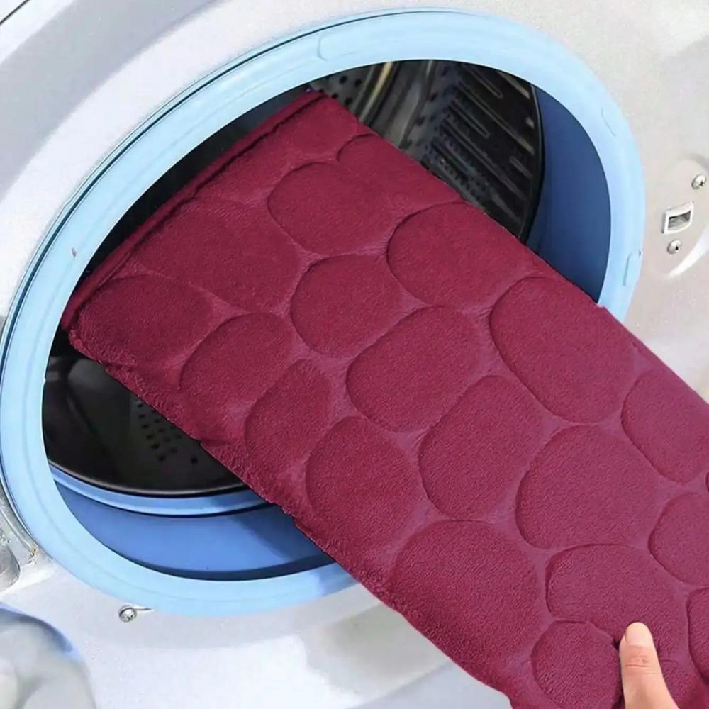 1 x Badematte mit Kopfsteinpflaster – Steinstruktur, nimmt schnell Wasser auf, ist rutschfest, waschbar, dick, weich und bequem für die Badewanne.