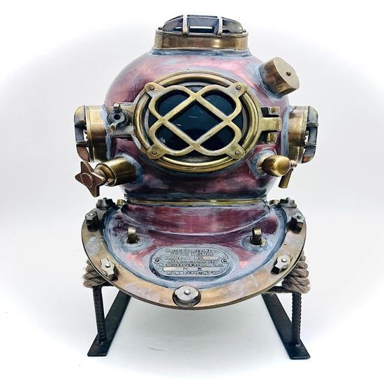 

45,72 см Шлем для подводного плавания Морской Редкий Антикварный Шлем Водолаза Чугун, Алюминий