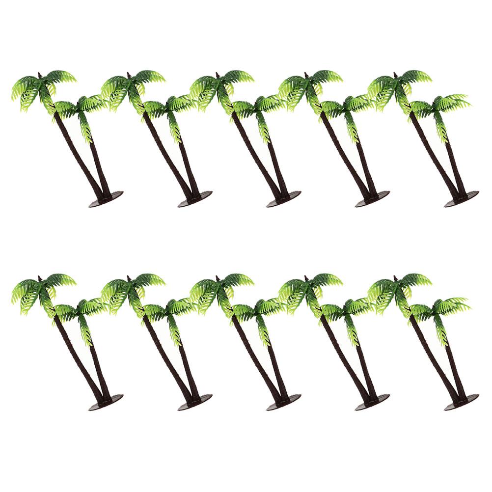 10 Pcs Artificial Coconut Tree Decor Aquarium Landscape Fish Tank Driftwood Model Trees Wear Resistant Pet Supplies