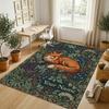 Fox Garden Theme Soft Crystal Velvet Rug Custom Name & Text Print Non Slip Floor Rug for Bedroom Living Room