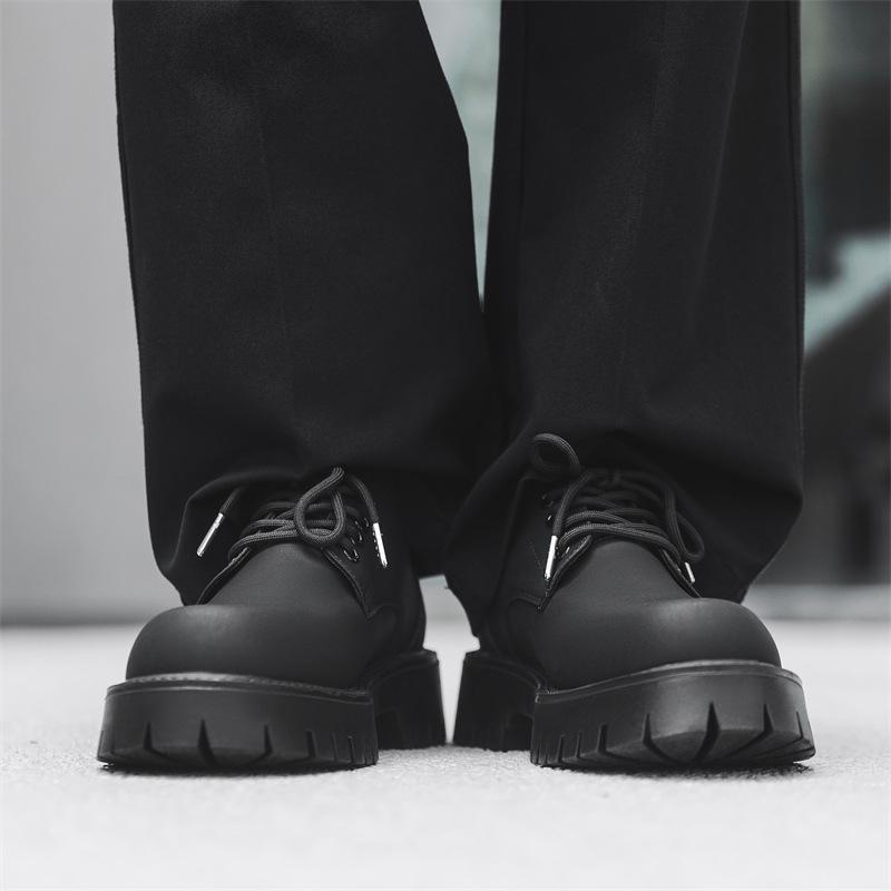 Leather Shoes Men's Casual Height Increase British Business Dress Shoes Men's Wedding Groom Big Head Derby Shoes 2235-J