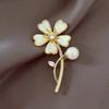 Korean Style Pearl Brooch: Versatile Floral Diamond Pin for Women's Coats