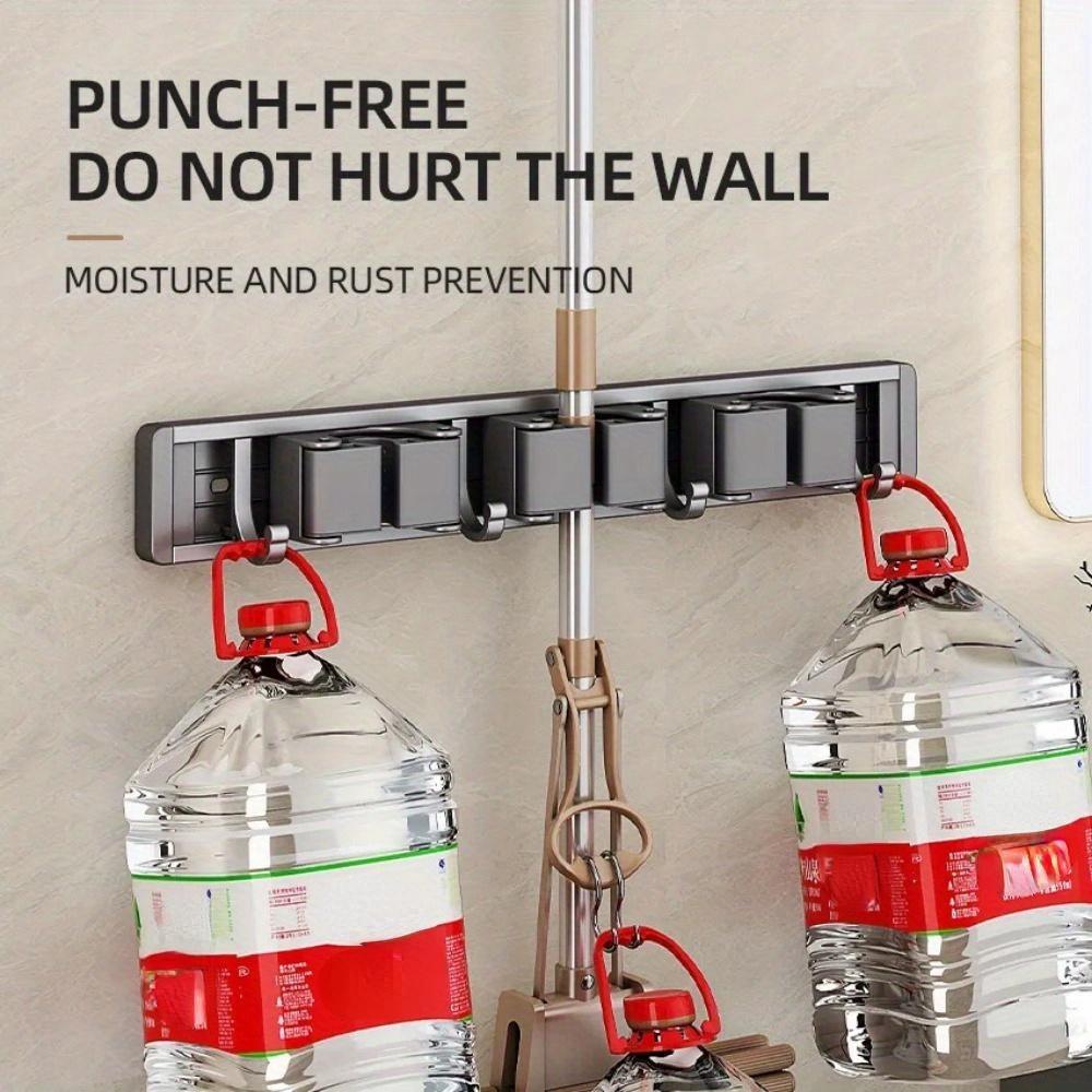 Mopp-Besenhalter Haken Badezimmer-Tools Lagerregal Clip Haken Organisatoren Kleiderbügel Slots Mops Halter