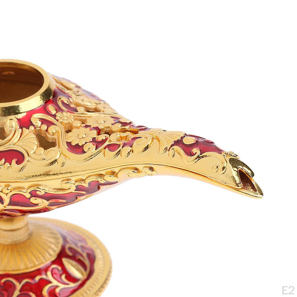 Shiny Vintage Metal Light Lamp Tabletop Accent Arabian Style