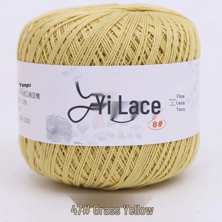 8# 100% Cotton Lace Yarn - 50g Ball, 400m, Strong Twist Crochet Thread for Hand-knitting, Flowers, Hats, and Cardigans - Free Shipping.