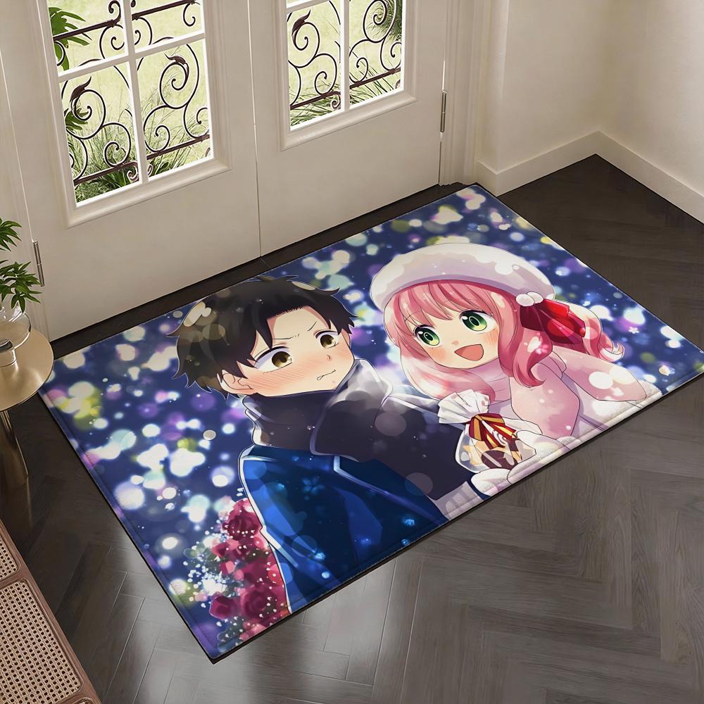 Cute Hot Anime S-Spy X Familys Floor Mat Soft Thickened Flannel Door Mat Non-Slip Living Room Rug Home Decor