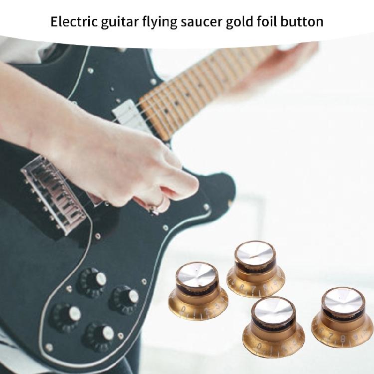 4 Stück Gitarren-Geschwindigkeitsregler-Knöpfe Elektrische Gitarre Topfhut-Knöpfe Kunststoff Gitarren-Lautstärke- und Tonregler-Knöpfe Einfach zu bedienen