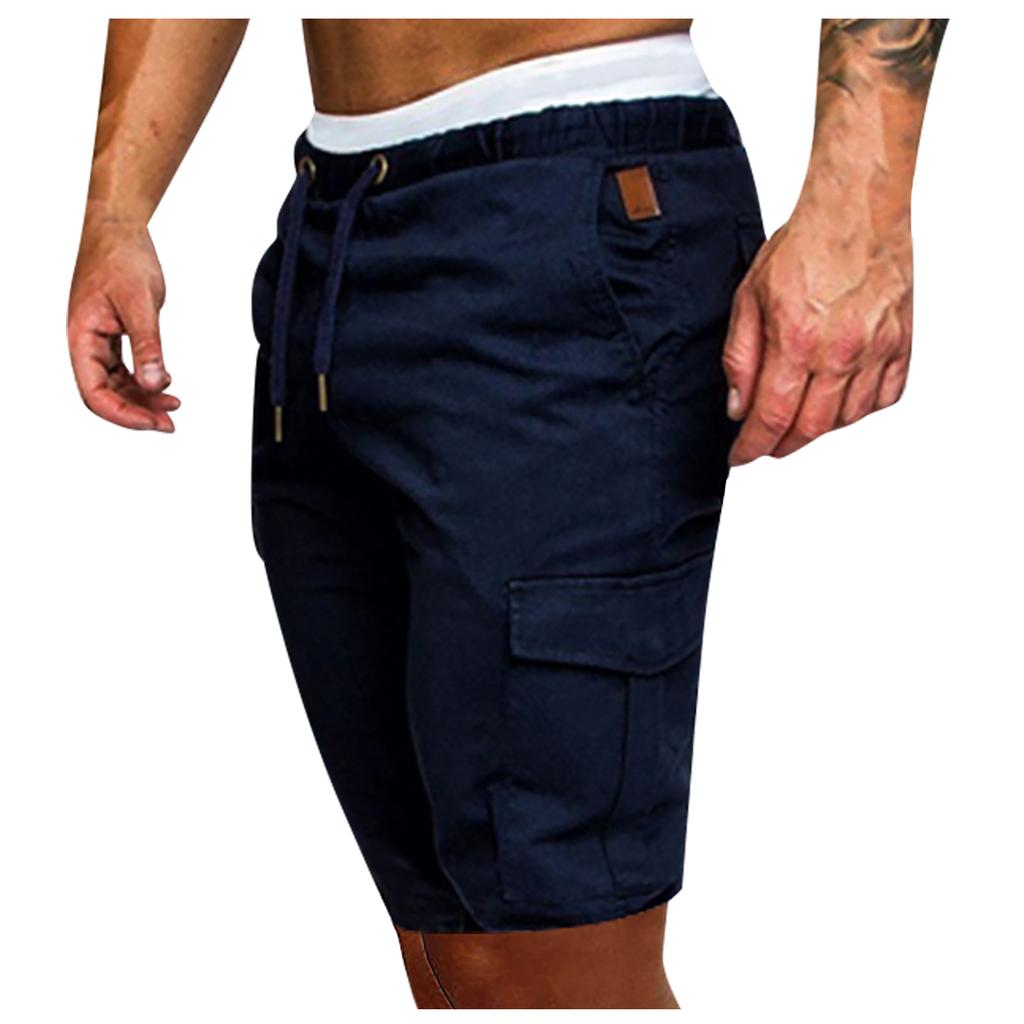 Men's Summer Casual Outdoors Casual Patchwork Pockets Overalls Sport Tooling Shorts Pants