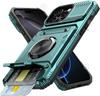 Case For iPhone 17 16 15 14 Pro Max 16 Plus Magnetic Rotated Ring Kickstand Heavy Duty Drop Protection Wallet Cover Funda Capa