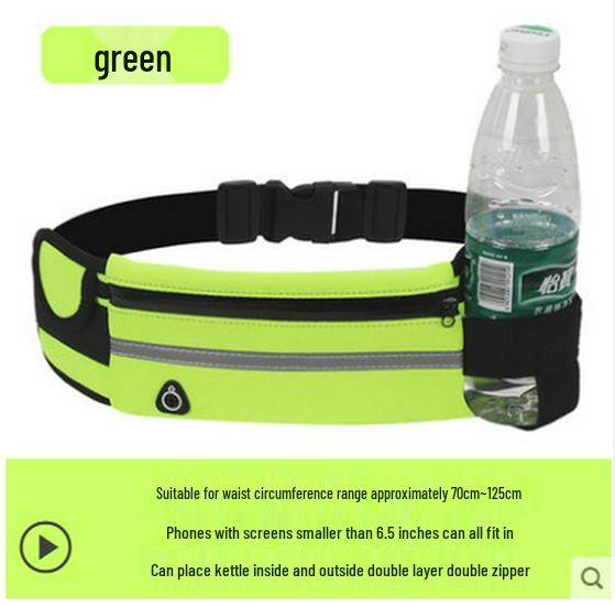 Unisex Multifunctional Running Waist Bag with Water Bottle Holder & Reflective Strips