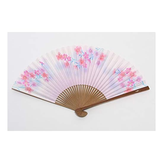 [Hasegawa] Women's Kyoto Folding Fan with Fan Case, Gift Boxed, Made in Japan (Cherry Blossom & Bell