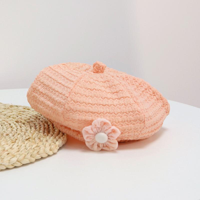 Princess Baby Girl Beret Sweet Flower Infant Baby Hat Solid Color Lace Kids Children Spring Autumn Artist Painter Cap
