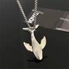Whale Pendant Necklace Elegant Sweater Chain Long Necklace Statement Necklace Stainless Steel Material for Daily Party