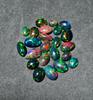 Natürlicher äthiopischer Schwarzer Opal Cabochon Großhandelslot, Mix Form, Multi Flashy Opal Cabochon Lot, Opal Edelstein, Opal Verlobungsring