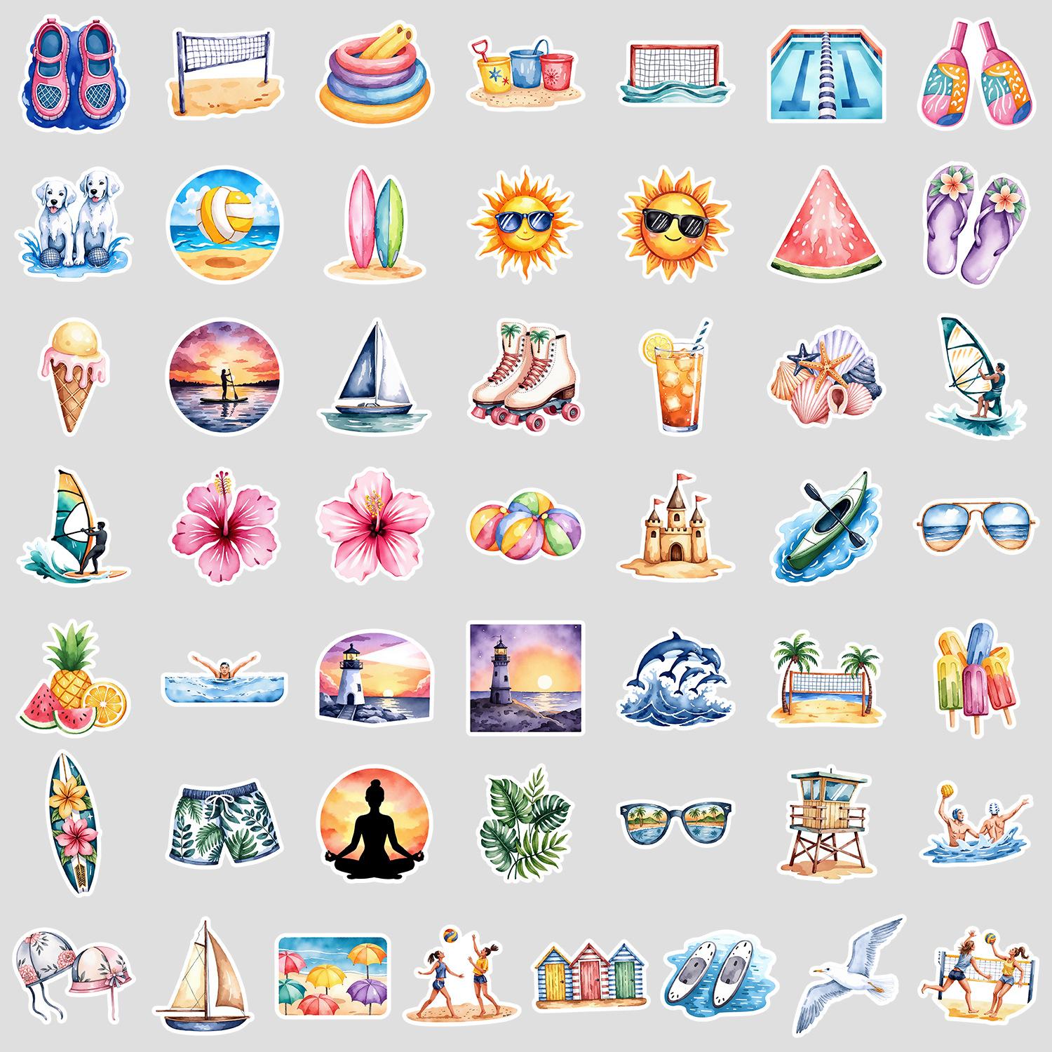 

50 Summer Sports Graffiti Stickers Decorate Guitar Notebook Suitcase DIY Waterproof Stickers
