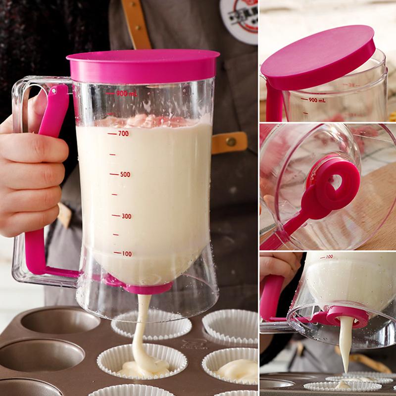 Pancake Cupcake Batter Dispenser For Cupcake Waffle Mixes Baking Dispenser Funnel Measuring Cup Kitchen Supplies