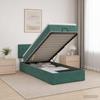 Ottoman Bed with Mattress Dark Green 80 X 200 Cm Velvet