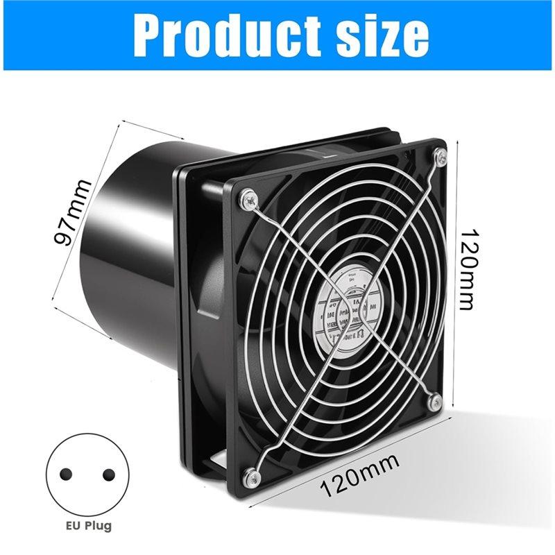 ABWR-For Bathroom, For Toilet, Kitchen, Greenhouse 12V 100Mm Extractor Fan With Speed Control, 3000 RPM Pipe Fan EU Plug
