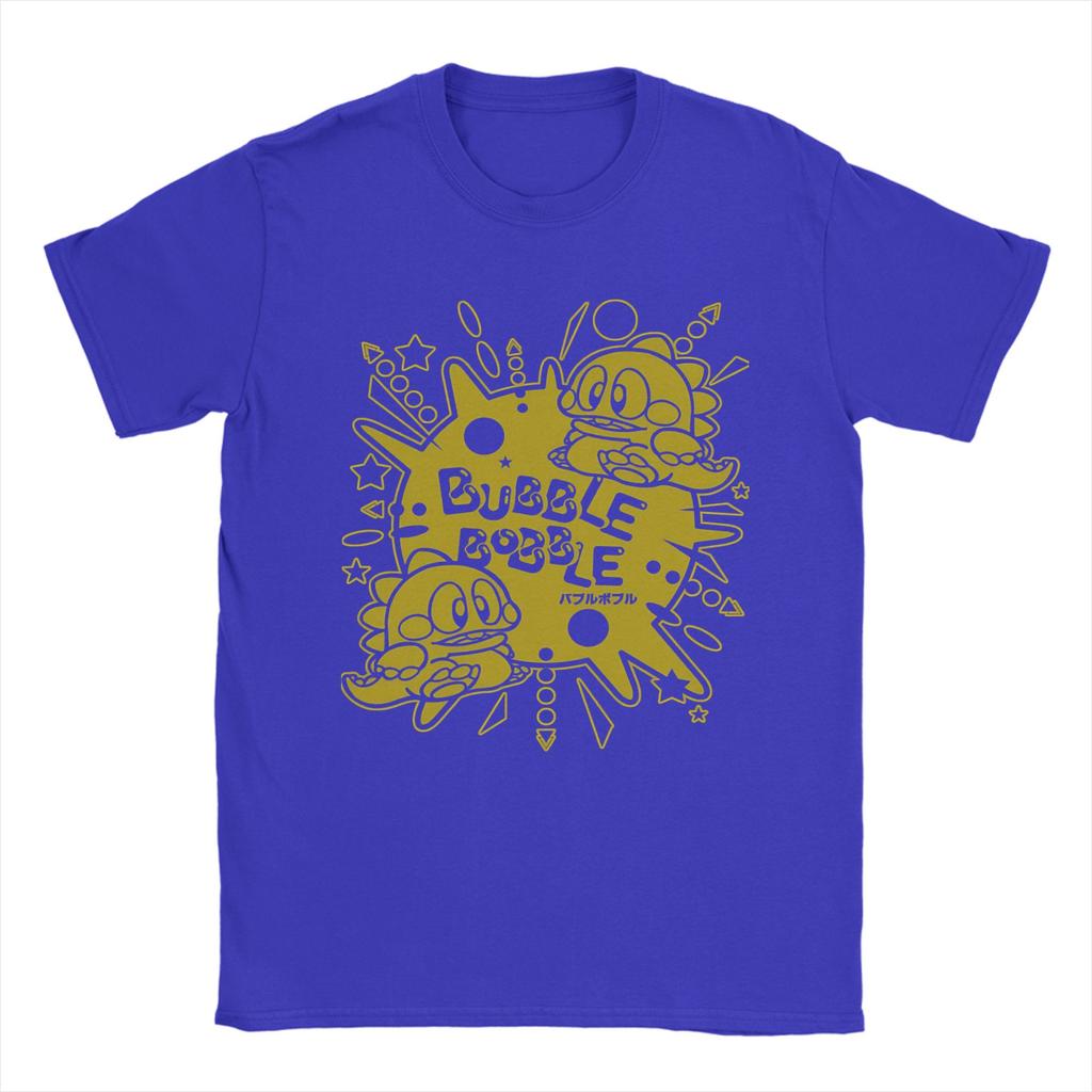 Vintage T Shirt Bubble Bobble Cotton TShirts Hippie Tshirt for Unisex Beach Y2K Fun Custom Logo Short Sleeve Tees