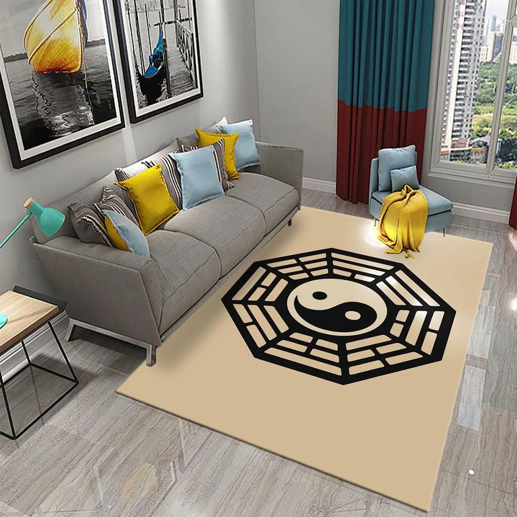 Moderner Tai Chi Bagua Teppich für Wohnzimmer Kinderzimmer Spielzimmer Heimdeko Bodenmatte E-Sports Stuhl Teppiche Badezimmer Rutschfeste Teppiche