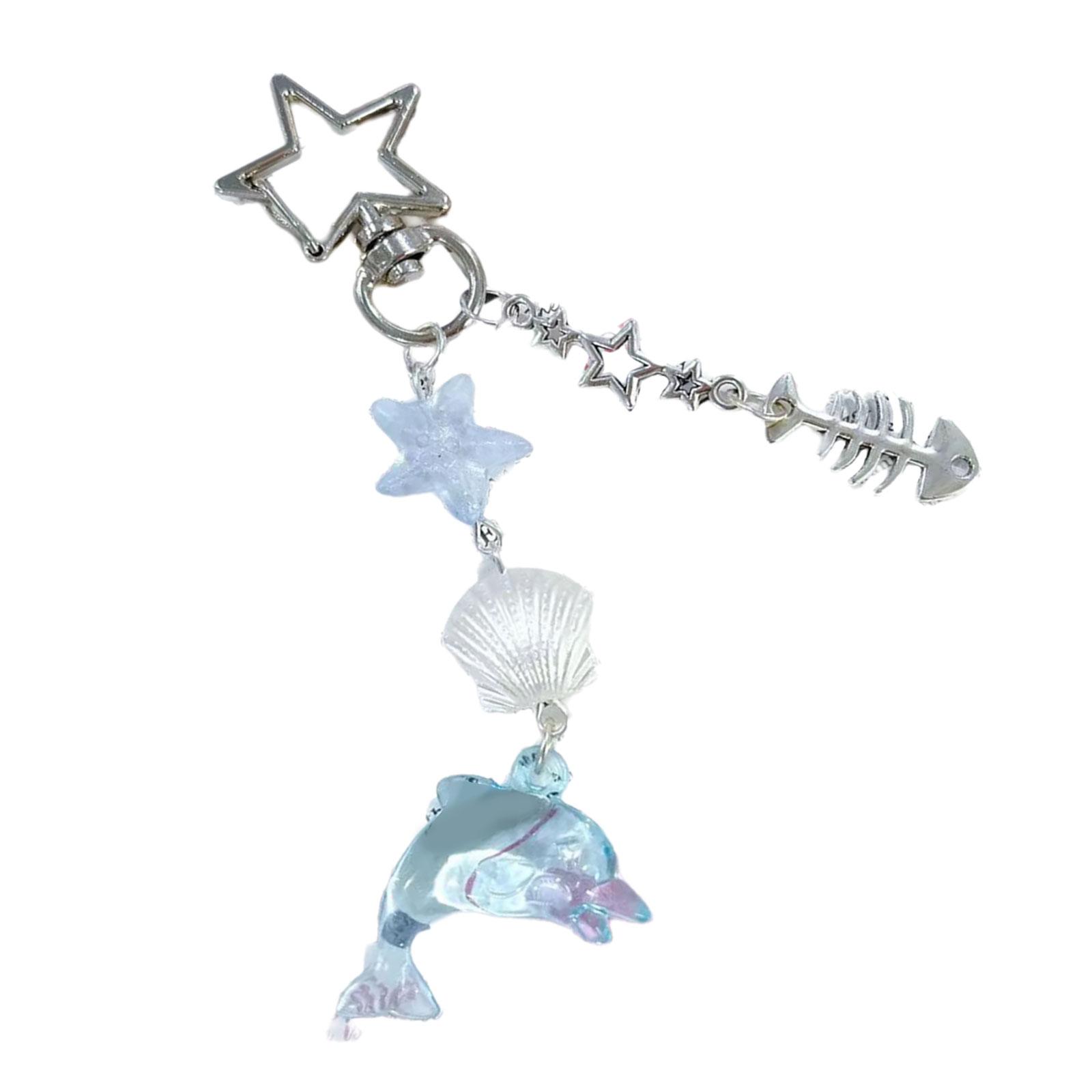 

Милый дизайн в виде рыбьего скелета, ракушка, шарм дельфина, модный кулон для телефона в виде ракушки дельфина, милые аксессуары для ключей для женщин 2