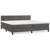 3141324 vidaXL Lit à sommier tapissier et matelas Gris foncé 200x200cm Velours