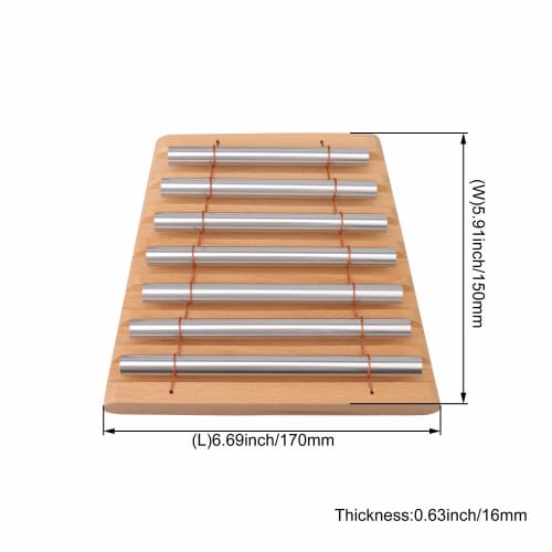 Yibuy 7-Tone Wooden Percussion Chime, Energy Chime with Gentle Tone, Wooden Mallet and 7 Solid Aluminum Tubes, Educational Musical, Meditation Music C
