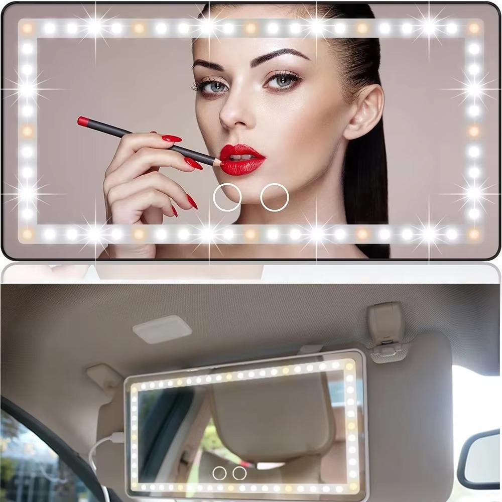 Rechargeable Car Sun Visor Mirror Sun-Shading Design Makeup Mirror All Car Universal Car