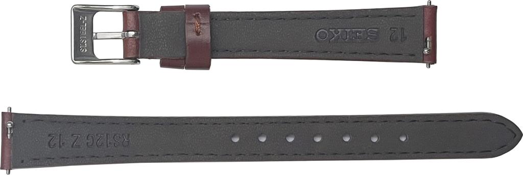 Seiko RS12C Watch Strap, 12mm, Cowhide Leather, Cordovan-Style, Sliced, Smart Change, Women's, Black, Dark Brown, Brown, Green, Authentic (Brown)