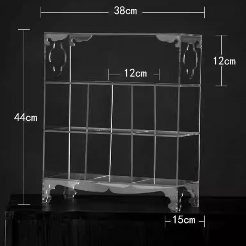 Transparent Acrylic Tea Set Display Cabinet for Home Use - Tea Cup and Accessories Storage Shelf 3-tier прозрачный