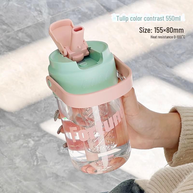 Large Capacity Flower Tea Cup with Straw, Ideal for Students and Children – Big Belly Design with Tea-Water Separation Feature.